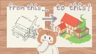 Drawing a Unique DnD Fantasy Tavern: Isometric Pixel Art Timelapse