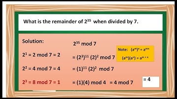 FINDING THE REMAINDER USING CONGRUENCES