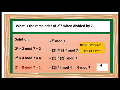 FINDING THE REMAINDER USING CONGRUENCES