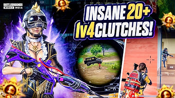 Insane 20+ 1v4 Clutches 🔥 | Fastest 1v4 in Conqueror Lobby Intense Solo vs Squad Gameplay | BGMI