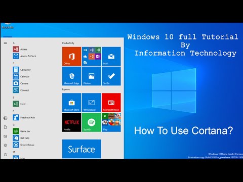 Windows 10 full tutorial part15 (How to Use Cortana)
