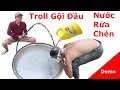 Troll Gội Đầu Bằng Nước Rửa Chén . Thử Thách Sunline .Cười Bể Bụng-Demo Với Thanh Niên Bị Lừa