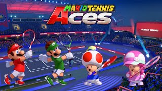 Mario Tennis Aces - Mario & Luigi Vs Toad & Toadette - Marina Stadium Night
