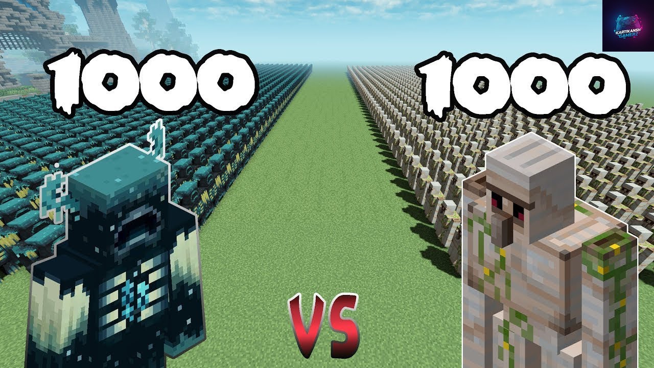 1000 Iron Golems vs 1000 Wardens – Ultimate Minecraft War!