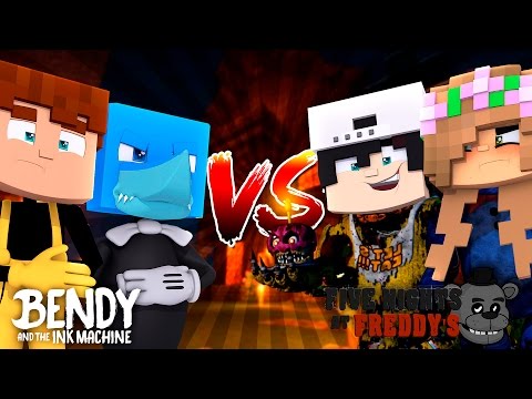 sharky-and-raven-vs-little-kelly-and-scuba-steve---minecraft-hello-neighbour-vs-fnaf-and-bendy