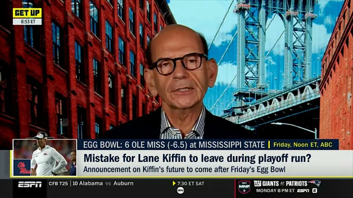 GET UP | "Unpredictable" - Paul Finebaum on Lane Kiffin stays or leaves Ole Miss during playoff run