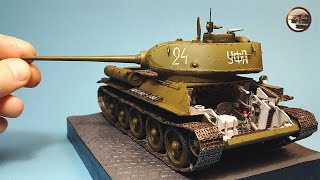 ФИНАЛ (ПОЧТИ) Сборки ТАНКА Т-34/85 с Полной ВНУТРЯНКОЙ. Модель в 1/35 от МиниАрт