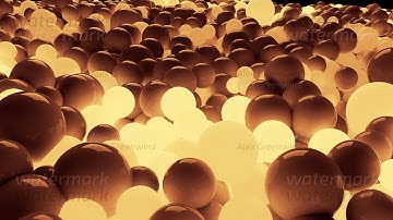 4k 3D seamless loop animation of beautiful small and large spheres or balls cover plane as abstract
