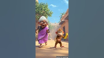 ai animation cartoon shorts grandmother and little monkey of funny story