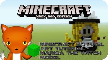 MineCraft 3D Pixel Art Tutorial - Marisa The Witch Model