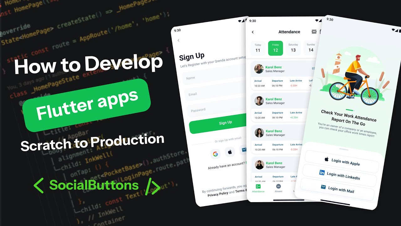 Flutter Complete Production App Tutorial | SocialButtons | Part 10 ...