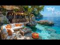 Elegant Bossa Nova Jazz &amp; Ocean Wave Sounds at Morning Beach Cafe Ambience for Stress Relief