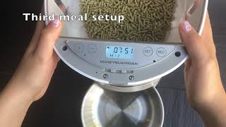 How to set up HoneyGuaridan A36 automatic pet feeder machine?(subtitle included)
