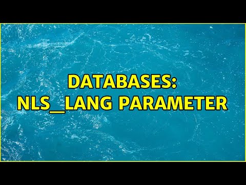 Databases: NLS_LANG parameter