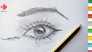 طريقة رسم العين بالرصاص | رسم العين خطوة بخطوة سهل | سرعة عالية