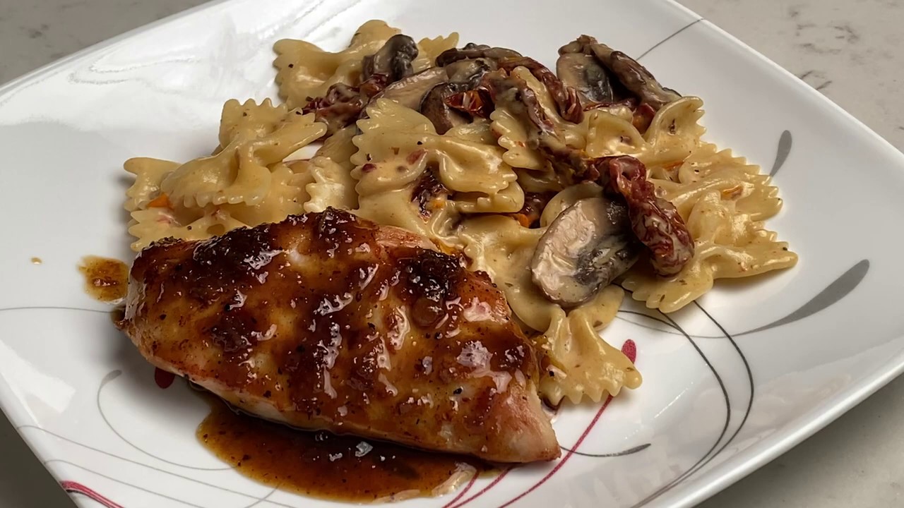 Pan Seared Chicken and Cream Pasta Recipe YouTube