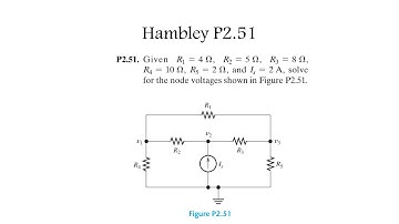 Problem P2.51 (Hambley 7th Ed) Electrical Engineering: Principles and Applications. Node-Voltage.