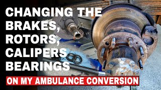 Replace The Brakes, caliper and Rotor on a Ford E450 / E350 Ambulance or dually Truck