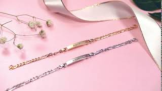 Yafeini personalied sterling silver name bracelet stamped jewelry Xmas gift idea.