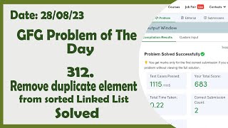 Remove duplicate element from sorted Linked List || C++ || GFG Daily Problem