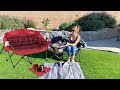 Double Camping Chair Padded Loveseat – Oversized 2 Person Folding Outdoor Camp Couch