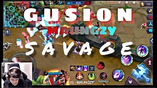 gusion maungzy keren abis   savage di bes musuh