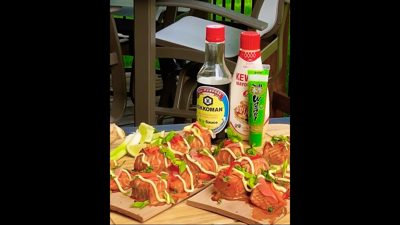 Wood-Planked Salmon Bon Bons on the Big Green Egg | Video Recipe