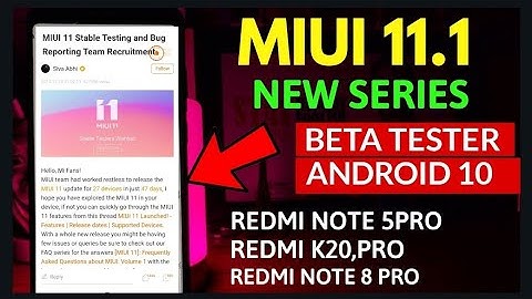 How To Apply MIUI 11.1 New Series update With Android 10|Redmi Note 5 pro|Redmi K20|