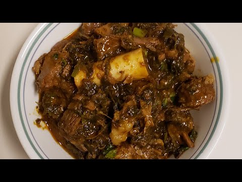 gongura-mutton-|-mutton-cooked-in-red-sorrel-leaves-|-gongura-mutton-gravy-curry