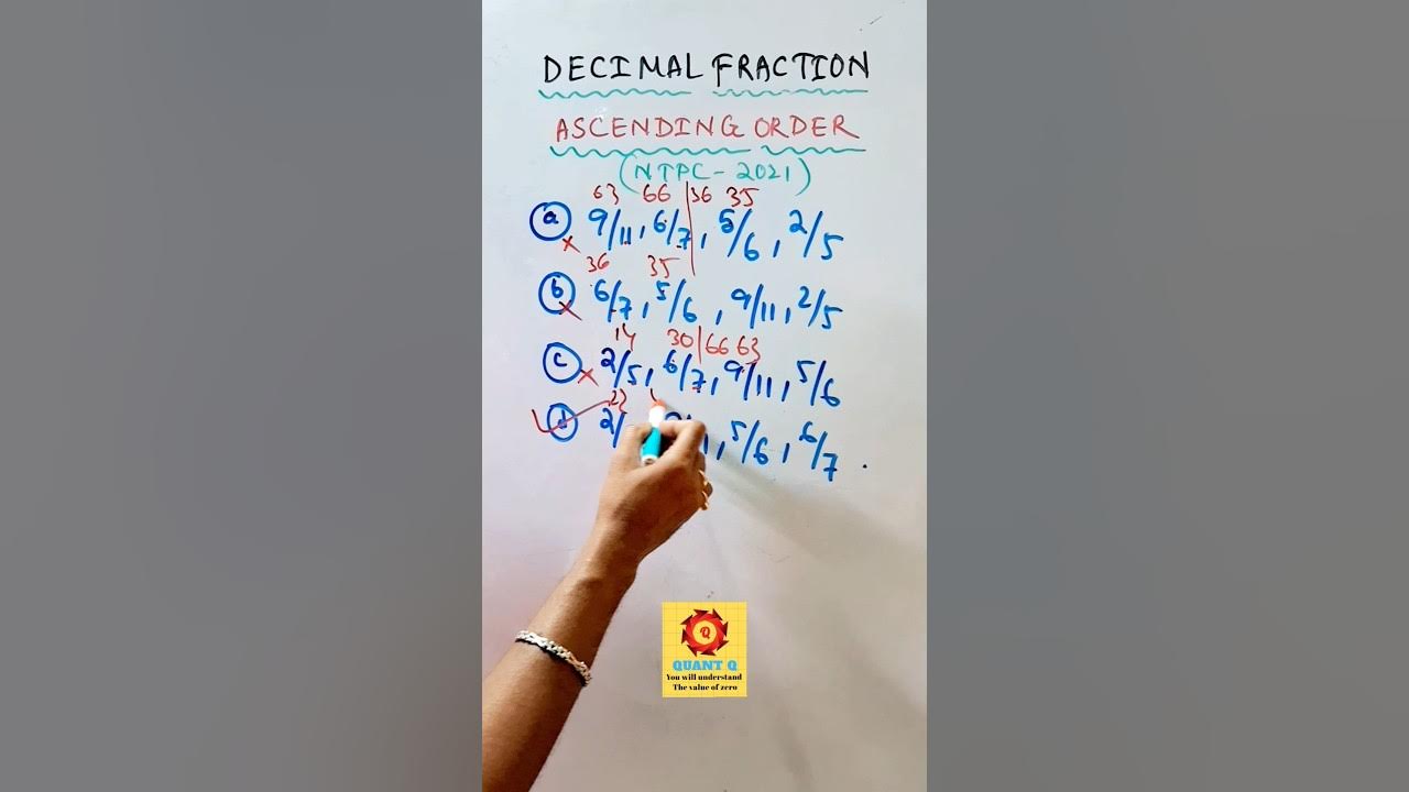 DECIMAL FRACTION || ASCENDING ORDER|| RULE 2|| RRB NTPC || MATH TRICKS ...