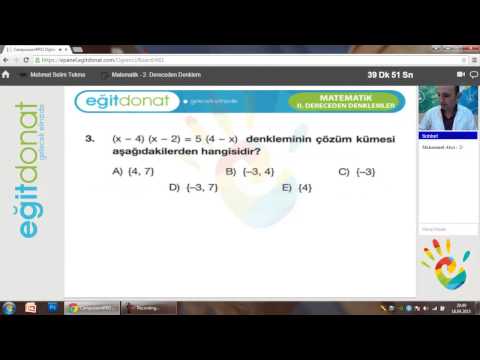 Uzaktan Eğitim 2.dereceden Denklemler Dersi (Matematik)