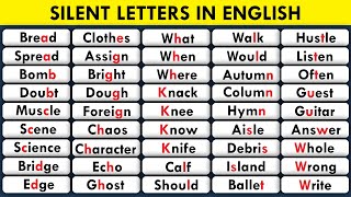 Silent Letters in English from A-Z | List of Words with Silent Letters | English Pronunciation