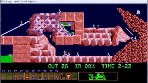 Lemmini - Lemmings Custom Level - Be Right Back Here!