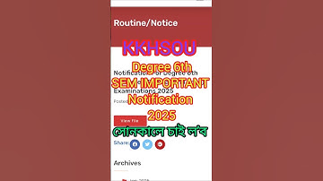 KKHSOU,B.A 6th SEM NOTICE🤩 #kkhsou #noticias#shorts #trending #trendingvideo #viral