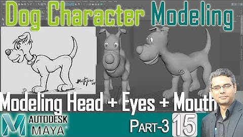 How to Model a Cartoon Dog character in Maya | Dog Character Modeling in Maya | Lesson 15-C