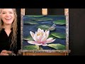 Learn to Paint LOTUS AND DRAGONFLY with Acrylic Paint - Paint & Sip at Home - Step by Step Tutorial
