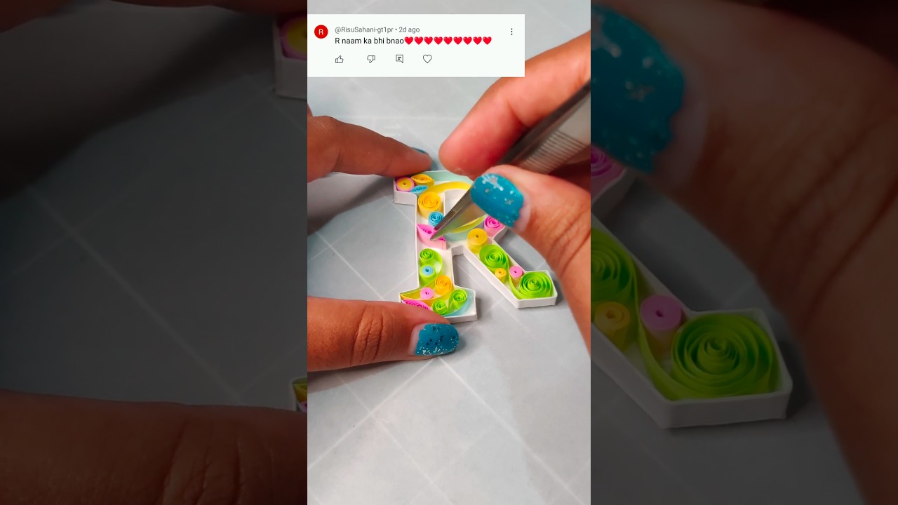 Quilling Letter 'R' in Just 60 Seconds! 🍥 #shorts #shortsfeed #quilling #art #diy