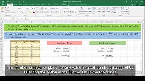 10. Coefficient of Variation in Excel