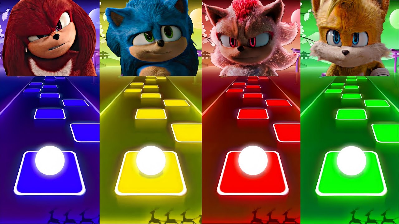 KNUCKLES 🔴 SONIC MOVIE 🔴 SUPER SONIC 🔴 TAILS I Tiles Hop EDM Rush