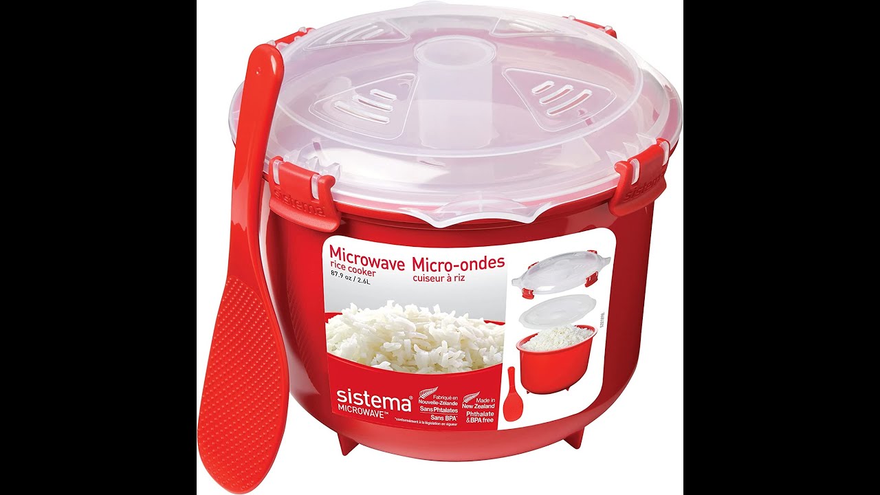 Microwave Rice Steamer Cooker BPA Free 2.6L Red