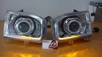Nissan Pathfinder Custom Headlights Retrofit & Switchback Halo and Strips