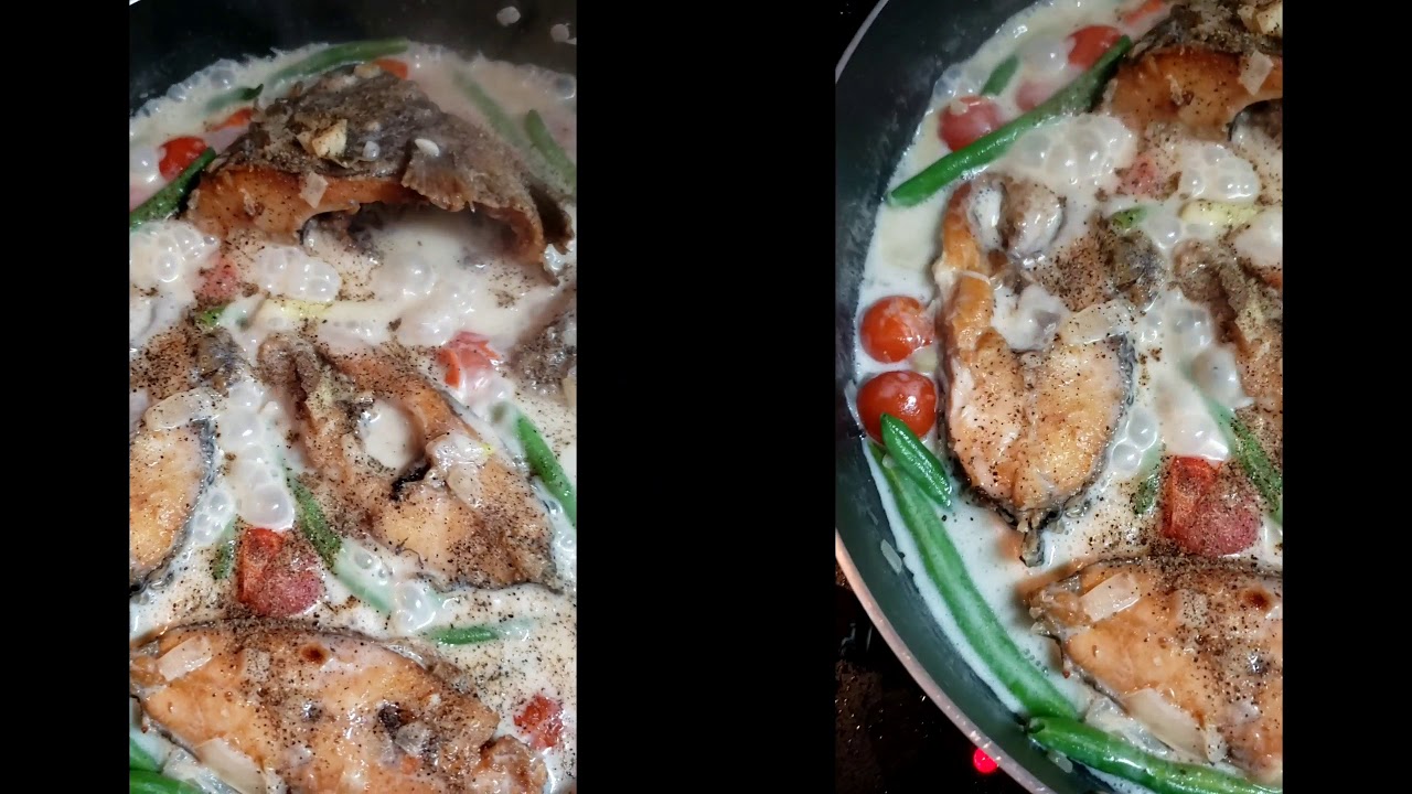 Ginataang fried tilapia 