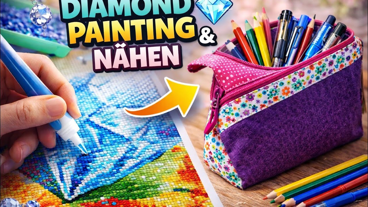 Diamond Painting und selbstgenähte Stiftemäppchen 