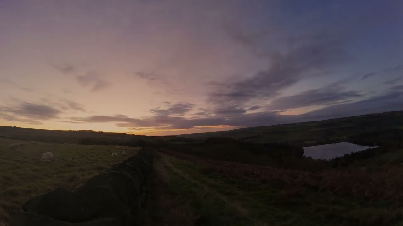 Sunrise Time Lapse Over Agden Reservoir 4K