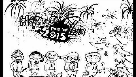happy new year 2015 intro for Atari 8-bit