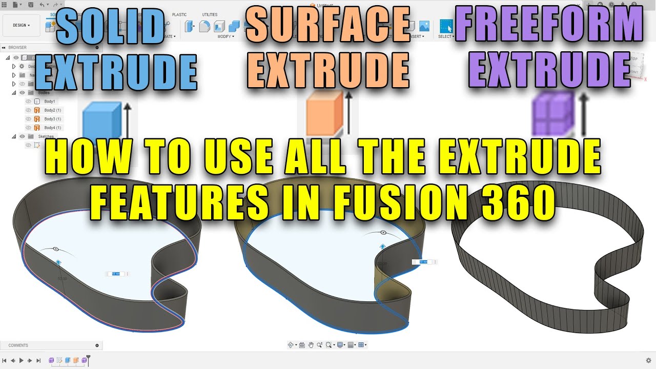 Fusion 360 - How to use the three types of Extrudes - YouTube