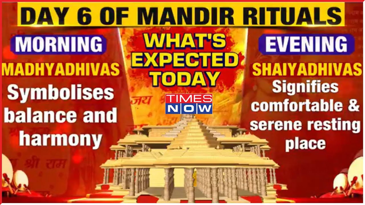 Ram Temple: Day 6 Of Mandir Rituals From Morning 'Madhyadhivas' To Evening 'Shaiyadhivas