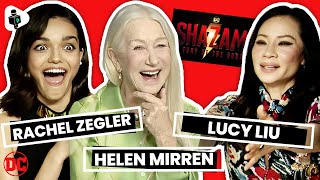 “Rachel Zegler Sucks!” 😂 Shazam 2 Cast Helen Mirren, Rachel Zegler & Lucy Liu Interview!