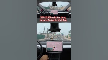 This FSD 13.2.8 waits for clear, turns L. Staten Is. Mall Test #teslafsd #fsdbeta #fsd