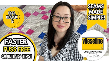 Week 4 – Vlieseline QAL with  @louorthdesigns5980   | Block 2 Demo Using Quilter’s Grid! 🧵✨